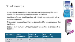 artificial tears and viscoelastic eye medicines | PPTX