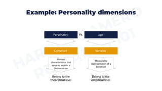 Example: Personality dimensions
 