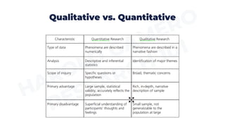 Qualitative vs. Quantitative
 