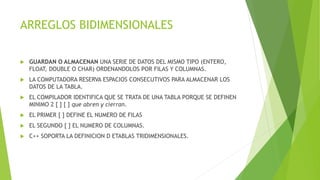 9. ARREGLOS UNIDIMENSIONALES, BIDIMENSIONALES Y APUNTADORES.pptx