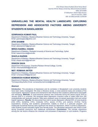 Understanding Depression: Bangladesh's Suicide Data Unveiled