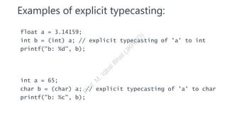 9.0 Typecasting in C Language inc language | PPT