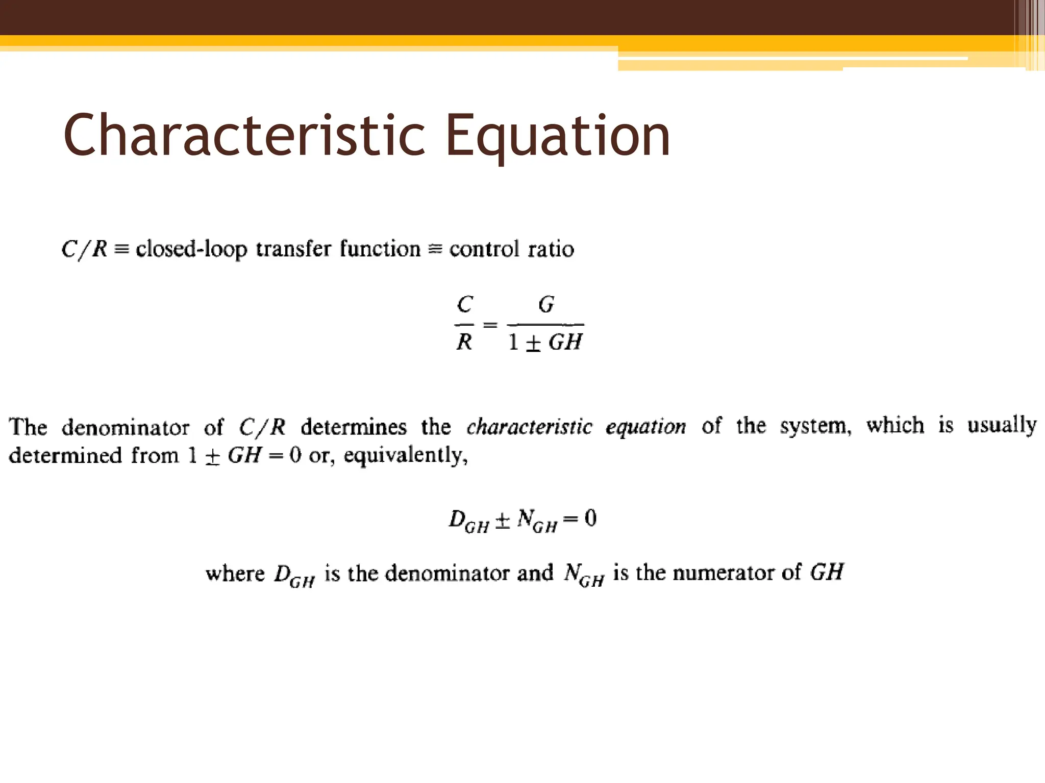 Characteristic Equation
 