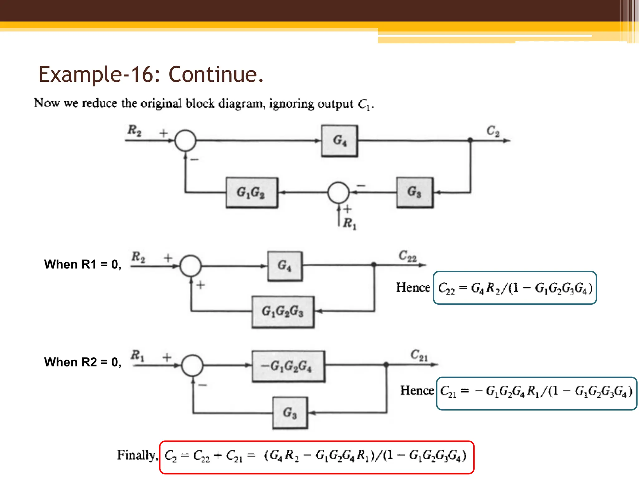 Example-16: Continue.
When R1 = 0,
When R2 = 0,
 