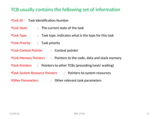 Tcb Rtos RTOS Based ESD . | PPT