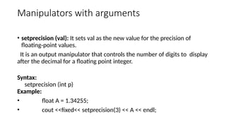 9.Manipulators.pptx oops programming in c pp | PPT
