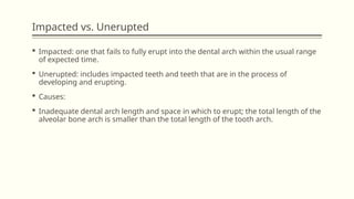 Management of Impacted Teeth and Post operative care | PPTX