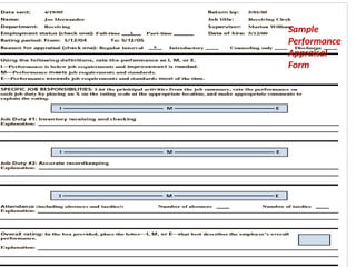 Sample
Performance
Appraisal
Form
 