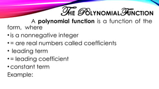 Polynomial Functions - Mathematics 10 1st Quarter | PPTX