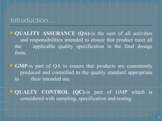 9.GMP.pptx GMP is quality standards appropriate for their intended use ...