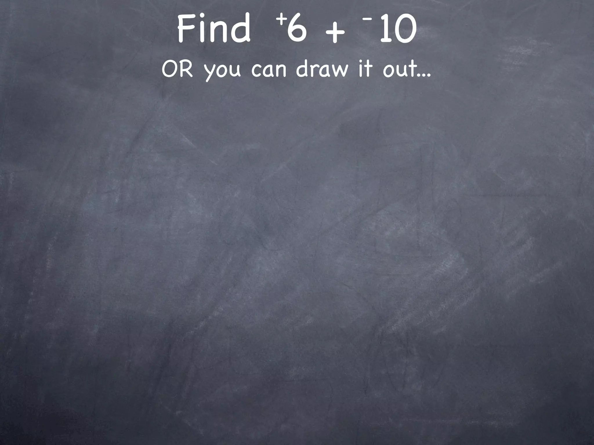 +       -
 Find 6 + 10
OR you can draw it out...
 