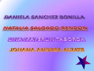 DANIELA SANCHEZ BONILLA NATALIA SALGADO RENDON LINA MAYERLIN TABORDA JOHANA ANDREA ALZATE 