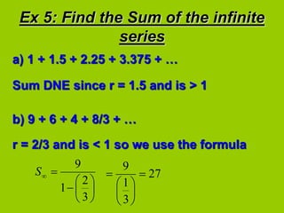 Definition and Examples of Geometric Sequence and Series ppt | PPT