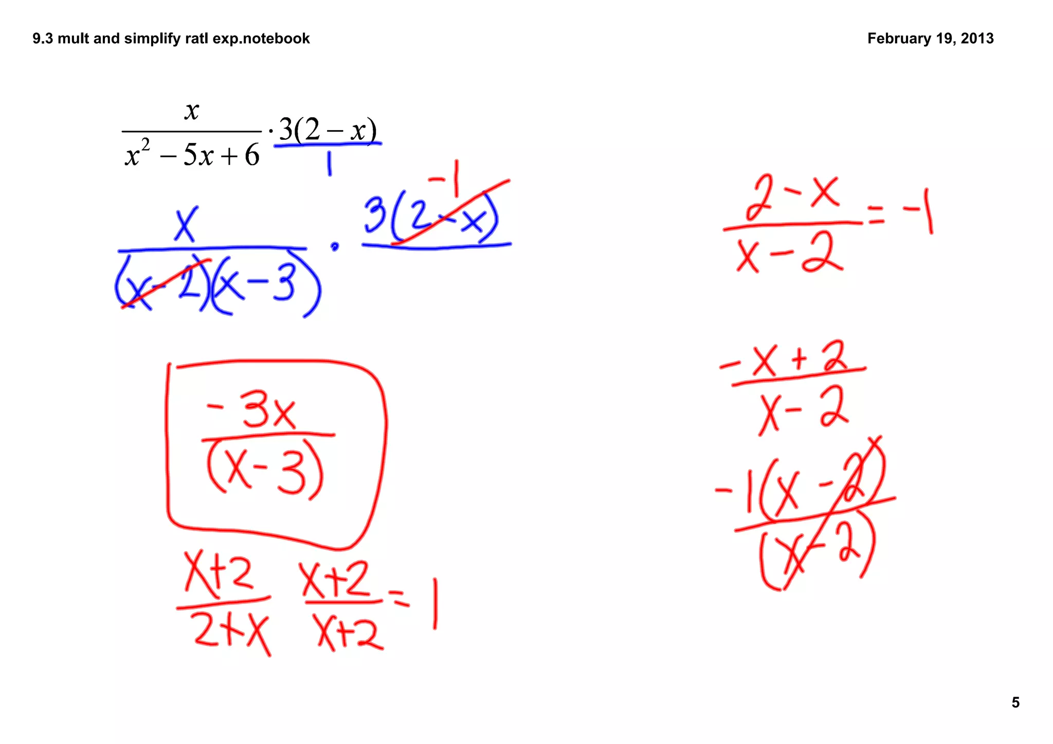 9.3 simplify and multiply rational expressions | PPT