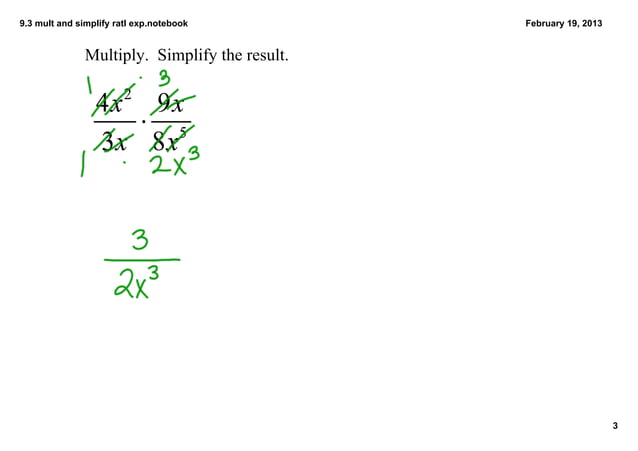 9.3 simplify and multiply rational expressions | PPT