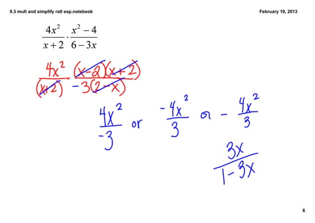 9.3 simplify and multiply rational expressions | PPT