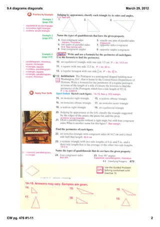 9.4 diagrams diagonals   March 29, 2012




CW pg. 476 #1­11                          2
 