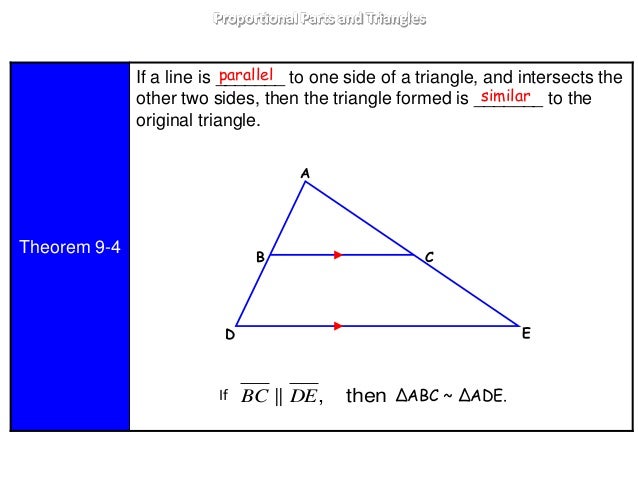 9 4 proportional parts and triangles lesson