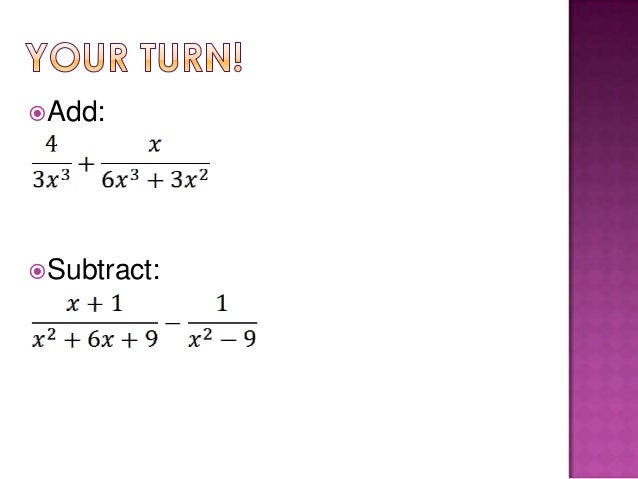 9.5 Addition, Subtraction, And Complex Fractions