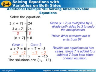 Algebra 1. 9.7 Lesson. Absolute Value | PPT
