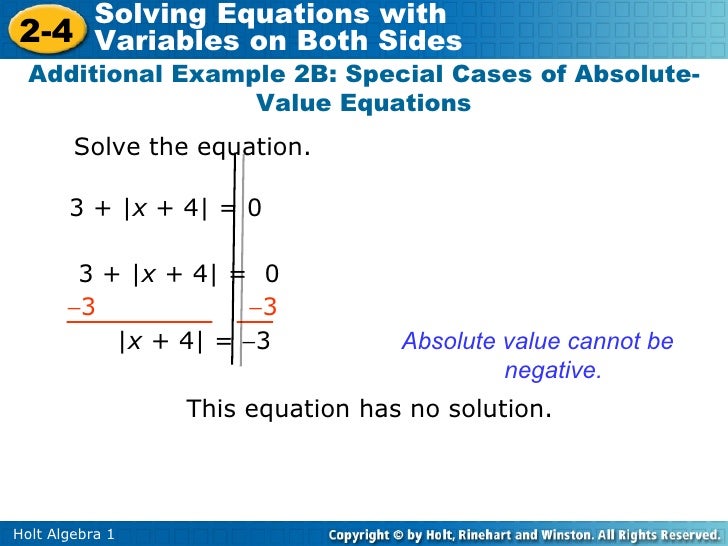 Algebra 1. 9.7 Lesson. Absolute Value