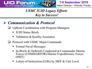 Iuid Tag Usmc USMC Case of using UID | PDF