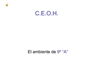 C.E.O.H. El ambiente de  9º “A” 