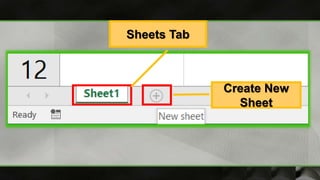 Sheets Tab
Create New
Sheet
 