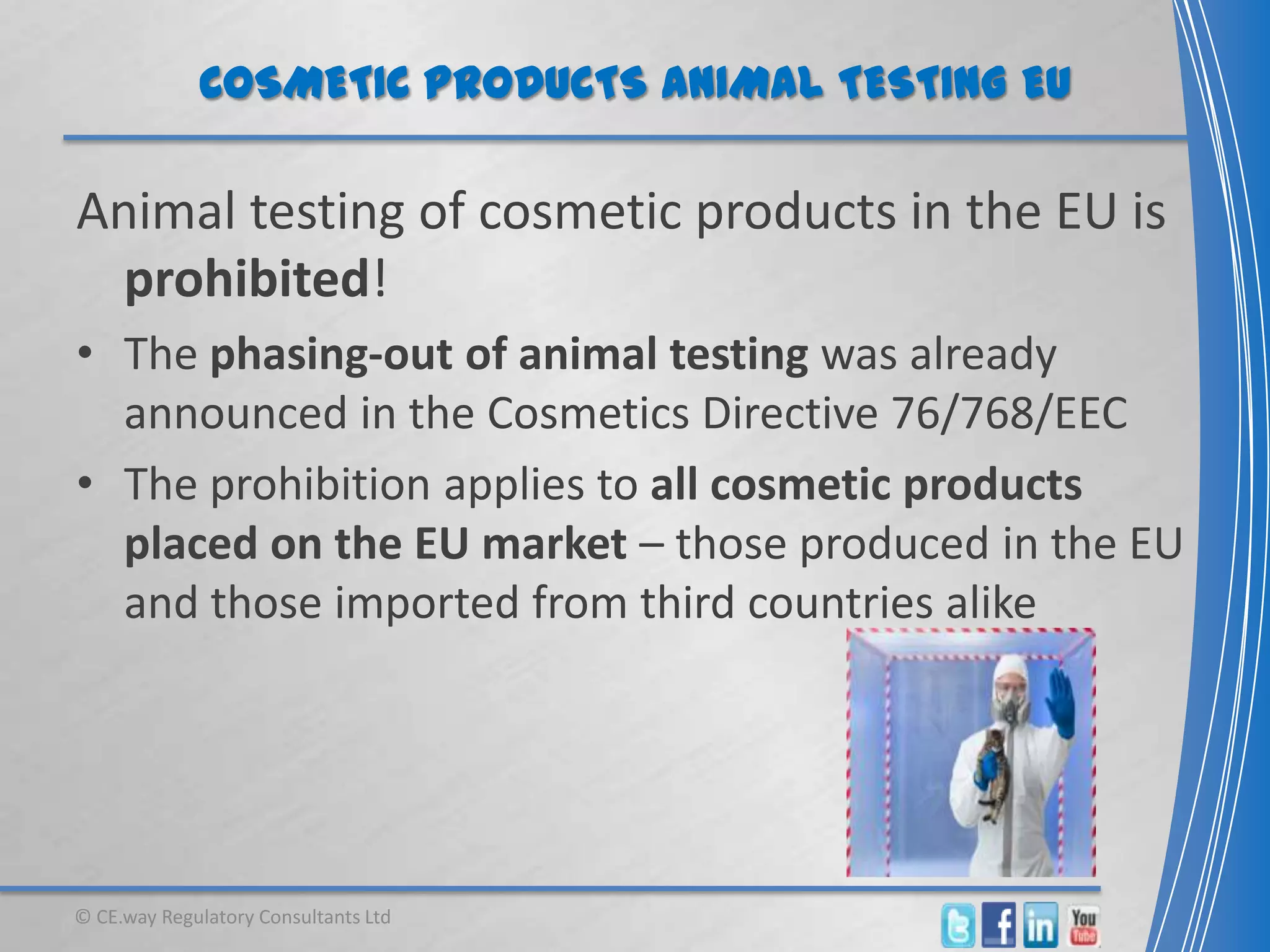 Cosmetic products animal testing in the EU - legislation | PPTX