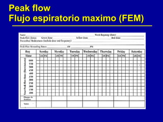 Peak flow  Flujo espiratorio maximo (FEM) 