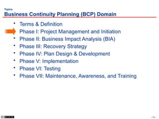 CISSP - BCP and DR document for the publication | PPTX