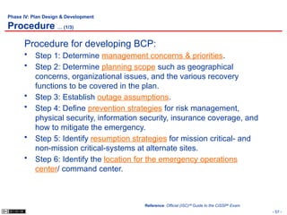 CISSP - BCP and DR document for the publication | PPTX