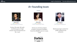 founders@beeketing.comangel.co/beeketing -
Alice Ha
CMO, Marketing & Sales
Grew our previous project 
(a SaaS e-commerce b...