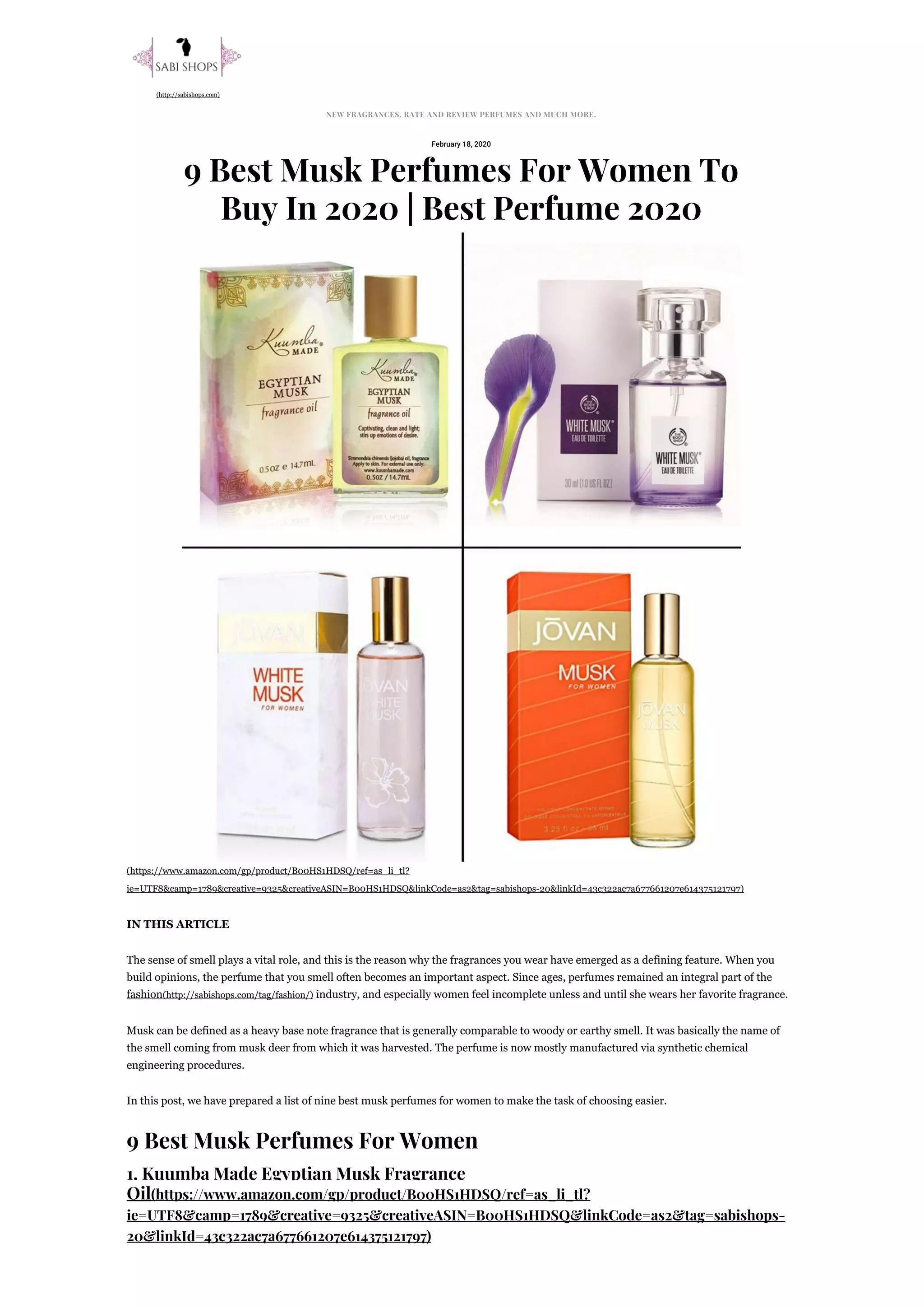 9 Best Musk Perfumes For Women To Buy In 2020 Best Perfume 2020 PDF
