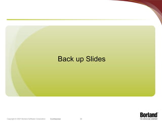Back up Slides Copyright © 2007 Borland Software Corporation. 