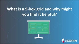 What is a 9-box grid and why might
you find it helpful?
Performance
Potential
 