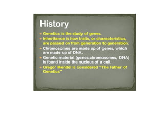 Lecture: Patterns of Inheritance - Mendelian Genetics | PPTX