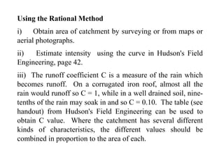 Design Drain Rational Method Drainage Engineering (Drainage and design of drainage systems) | PPT