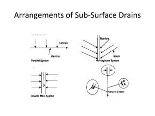 Sub-Surface Drainage Designs
The Major Considerations in Sub-surface Drainage Design
Include:
1.Drainage Coefficient;
2.Dr...