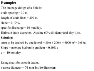 Drainage Filters Continued
a) Filters are needed to be gravel with same uniformity
with the soil to be protected.
b) D15 F...