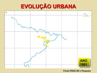 Fonte:PDDU-86 e Pesquisa  EVOLUÇÃO URBANA ANO 1961 