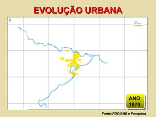 Fonte:PDDU-86 e Pesquisa  EVOLUÇÃO URBANA ANO 1970 