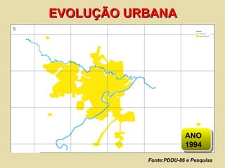 ANO 1994 Fonte:PDDU-86 e Pesquisa  EVOLUÇÃO URBANA 
