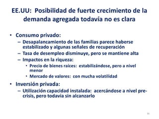 La Economìa Internacional, Situaciòn y retos de corto plazo