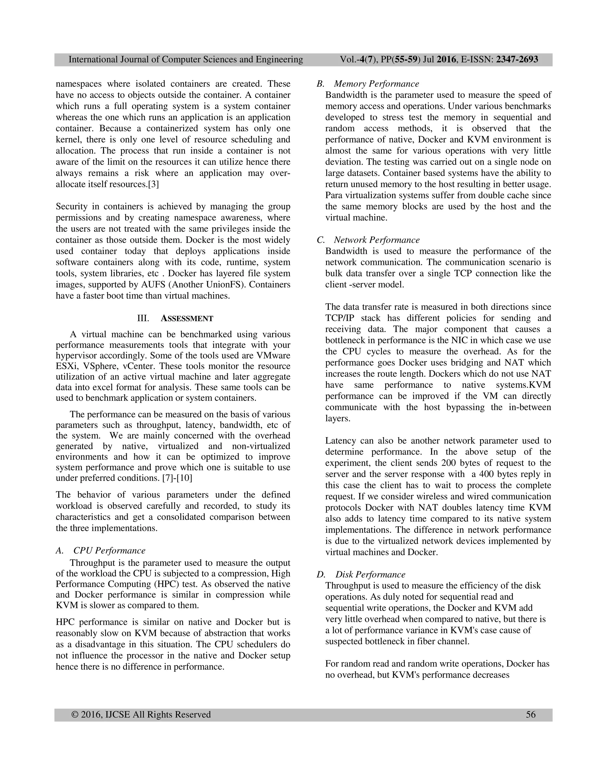 A Survey of Performance Comparison between Virtual Machines and ...