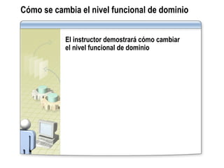 Cómo se cambia el nivel funcional de dominio El instructor demostrará cómo cambiar  el nivel funcional de dominio 