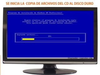 SE INICIA LA COPIA DE ARCHIVOS DEL CD AL DISCO DURO
 