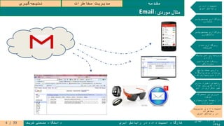 ۱۹‫و‬۲۰‫آبان‬
۱۳۹۵
‫ابری‬ ‫رایانش‬ ‫در‬ ‫داده‬ ‫امنیت‬ ‫کارگاه‬‫شریف‬ ‫صنعتی‬ ‫دانشگاه‬
‫مقدمه‬‫مخاطرات‬ ‫مدیریت‬‫گیری‬‫نتیجه‬
‫در‬ ‫داده‬ ‫امنیت‬
‫ابری‬ ‫رایانش‬
‫جستجوپذیر‬ ‫رمزگذاری‬
‫متقارن‬
‫جستجوپذیر‬ ‫رمزگذاری‬
‫نامتقارن‬
‫تمام‬ ‫رمزگذاری‬
‫همریخت‬
‫پایگاه‬ ‫امن‬ ‫سپاری‬‫برون‬
‫و‬ ‫داده‬
‫تامین‬ ‫رویکردهای‬
‫محرمانگی‬
‫پاسخ‬ ‫صحت‬ ‫وارسی‬
‫پایگاه‬ ‫روی‬ ‫پرسمان‬
‫شده‬ ‫سپاری‬‫برون‬ ‫داده‬
‫سازی‬ ‫ذخیره‬ ‫روشهای‬
‫شده‬ ‫رمز‬ ‫های‬ ‫داده‬
‫ابر‬ ‫در‬ ‫تکراری‬ ‫غیر‬
‫محصوالت‬ ‫بر‬ ‫مروری‬
‫موجود‬
‫سپاری‬‫برون‬ ‫زمینه‬ ‫در‬
‫داده‬ ‫امن‬
‫مدیریت‬ ‫و‬ ‫داده‬ ‫امنیت‬
‫مخاطرات‬
‫رایانش‬ ‫در‬‫ابری‬
‫دی‬‫ر‬‫مو‬‫مثال‬:Email
55/4
 