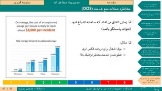 ۱۹‫و‬۲۰‫آبان‬
۱۳۹۵
‫ابری‬ ‫رایانش‬ ‫در‬ ‫داده‬ ‫امنیت‬ ‫کارگاه‬‫شریف‬ ‫صنعتی‬ ‫دانشگاه‬
‫مقدمه‬‫مخاطرات‬ ‫مدیریت‬‫گیری‬‫نتیجه‬
‫در‬ ‫داده‬ ‫امنیت‬
‫ابری‬ ‫رایانش‬
‫جستجوپذیر‬ ‫رمزگذاری‬
‫متقارن‬
‫جستجوپذیر‬ ‫رمزگذاری‬
‫نامتقارن‬
‫تمام‬ ‫رمزگذاری‬
‫همریخت‬
‫پایگاه‬ ‫امن‬ ‫سپاری‬‫برون‬
‫و‬ ‫داده‬
‫تامین‬ ‫رویکردهای‬
‫محرمانگی‬
‫پاسخ‬ ‫صحت‬ ‫وارسی‬
‫پایگاه‬ ‫روی‬ ‫پرسمان‬
‫شده‬ ‫سپاری‬‫برون‬ ‫داده‬
‫سازی‬ ‫ذخیره‬ ‫روشهای‬
‫شده‬ ‫رمز‬ ‫های‬ ‫داده‬
‫ابر‬ ‫در‬ ‫تکراری‬ ‫غیر‬
‫محصوالت‬ ‫بر‬ ‫مروری‬
‫موجود‬
‫سپاری‬‫برون‬ ‫زمینه‬ ‫در‬
‫داده‬ ‫امن‬
‫مدیریت‬ ‫و‬ ‫داده‬ ‫امنیت‬
‫مخاطرات‬
‫ابری‬ ‫رایانش‬ ‫در‬
‫مانی‬‫ز‬‫اتفاق‬‫می‬‫افتد‬‫که‬‫سامانه‬‫اشباع‬‫شود‬.
(‫نتواند‬‫پاسخگو‬‫باشد‬)
‫مثال‬:
o‫ی‬‫ابر‬‫فکس‬ ‫یافت‬‫ر‬‫د‬ ‫ای‬‫ر‬‫ب‬‫اشغال‬ ‫ق‬‫بو‬
o‫باال‬ ‫افیک‬‫ر‬‫ت‬ ‫بخاطر‬ ‫خدمت‬ ‫شدن‬ ‫قطع‬
‫خدمت‬ ‫منع‬ ‫حمالت‬ ‫مخاطره‬(DOS)
1 2 3 4 5 6 7 8
55/47
 