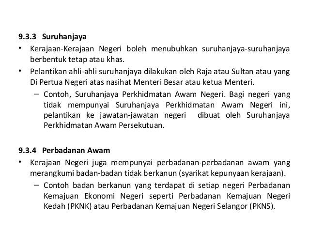9 jentera pentadbiran kerajaan persekutuan dan negeri di malaysia